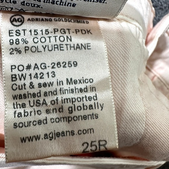 Adriano Goldschmied Tristan Tailored Trouser Pants Women 25 Pink Straight Ankle - Picture 4 of 16